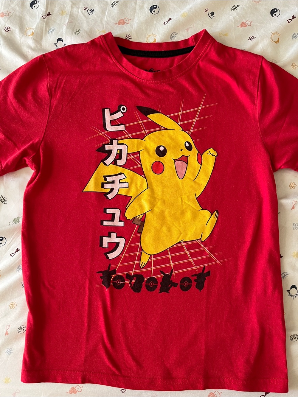 Pokemon Red‎ Kids Tee with Yellow Pikachu Graphic